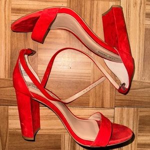 Steven Madden red suede heel/ wedge